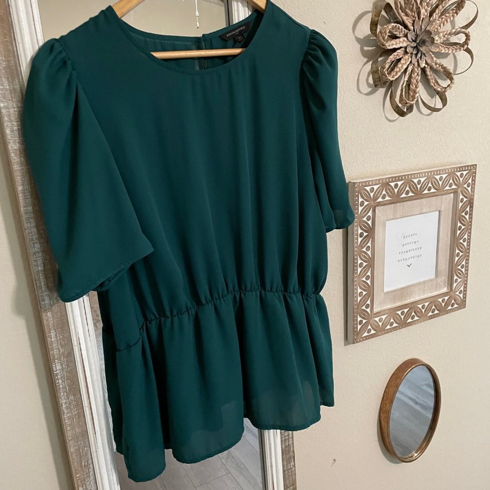 Banana Republic Bubble Sleeve, Peplum Top